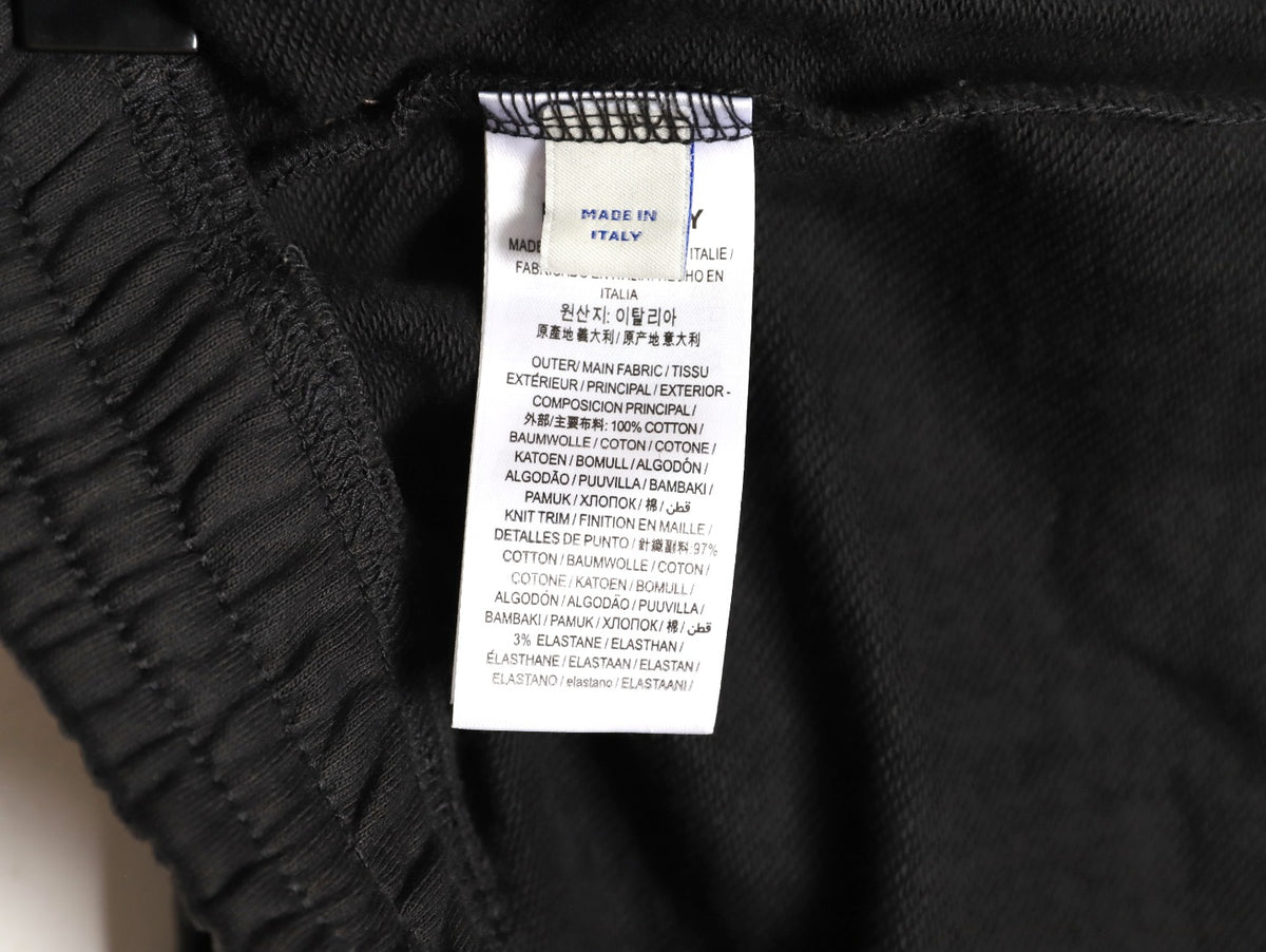 Burberry 25FW Equestrian Knight Cross-Stitch Back-Pocket Black Jogger Pants