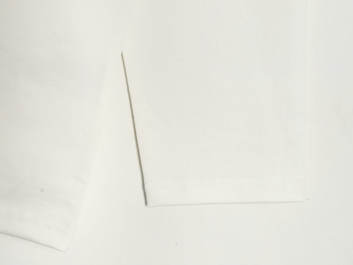 Burberry White Contrast Tape-Neck Long-Sleeve Top