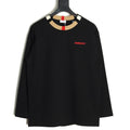 Burberry Black Contrast Tape-Neck Long-Sleeve Top