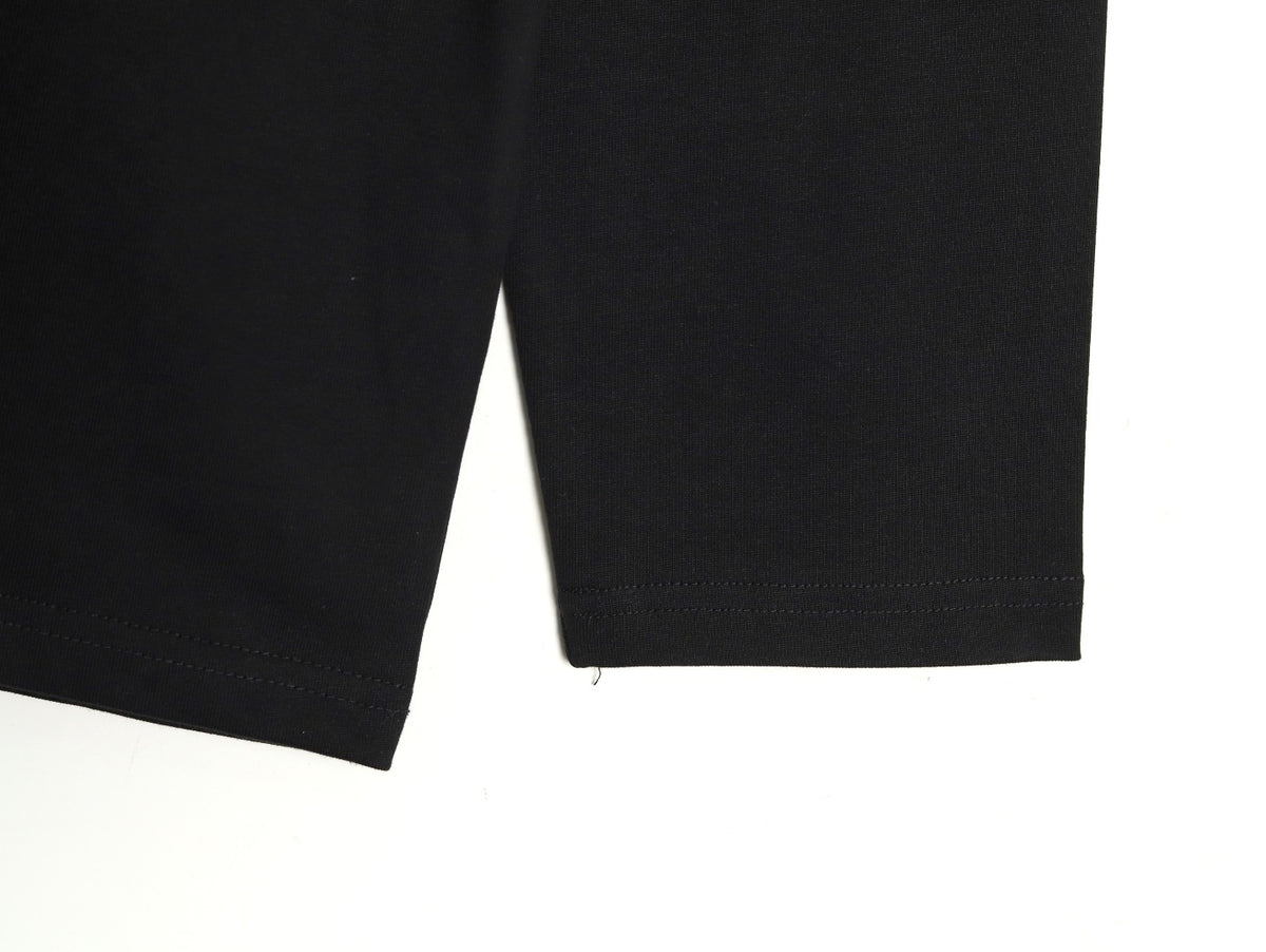 Burberry Black Contrast Tape-Neck Long-Sleeve Top