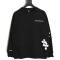 Chrome Hearts 25FW White Cross-Patch Black Crewneck Sweatshirt