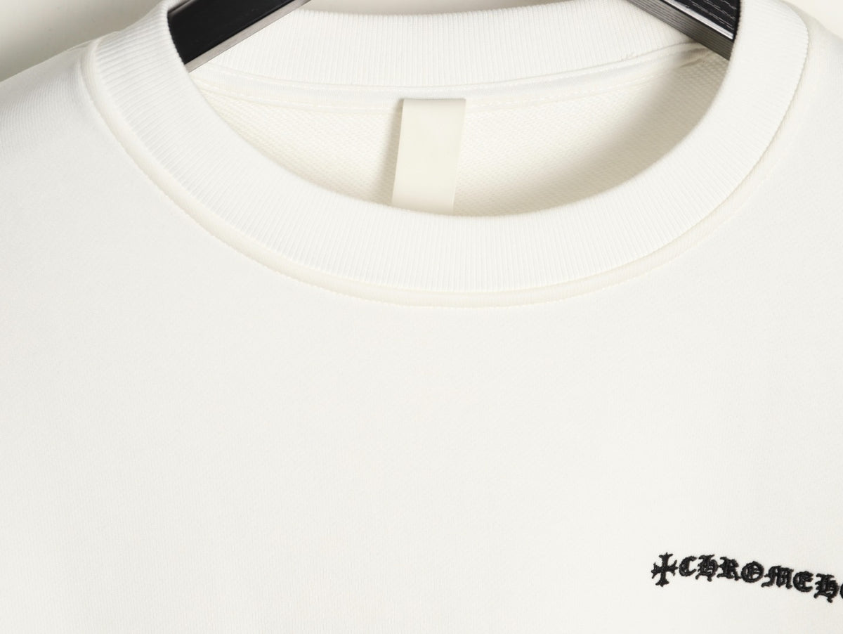 Chrome Hearts 25FW Black Cross-Patch White Crewneck Sweatshirt