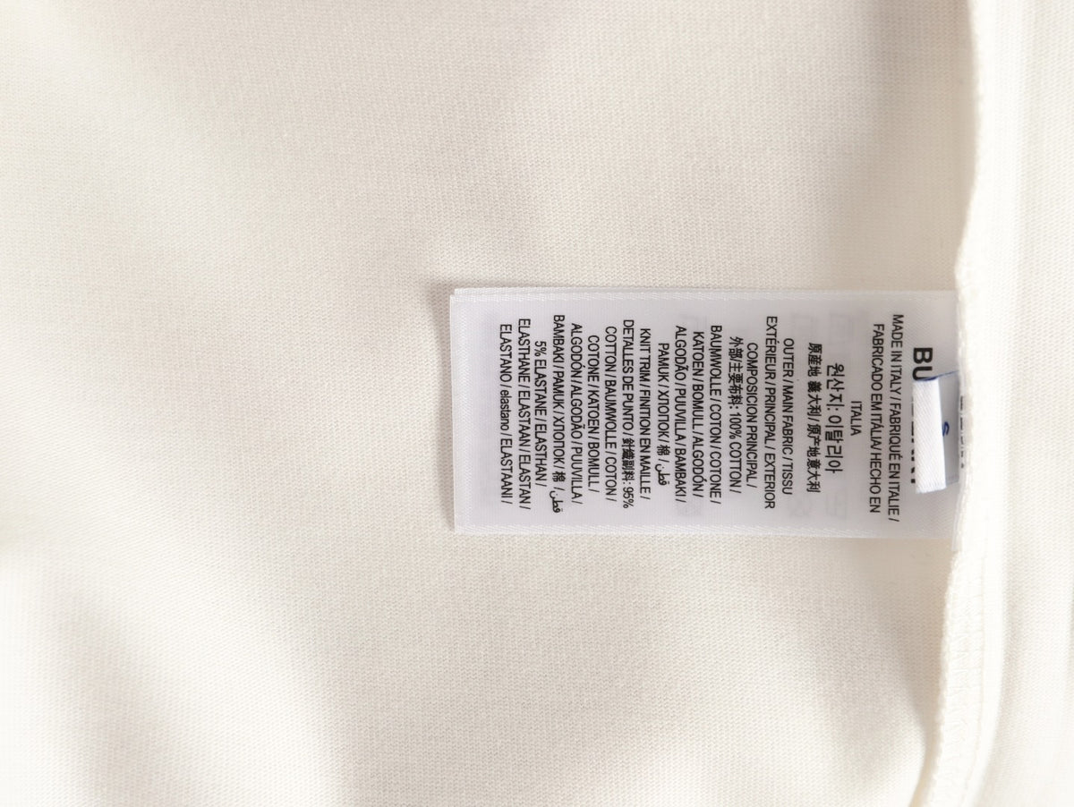 Burberry Colorful Equestrian Knight Embroidered White Long-Sleeve Top