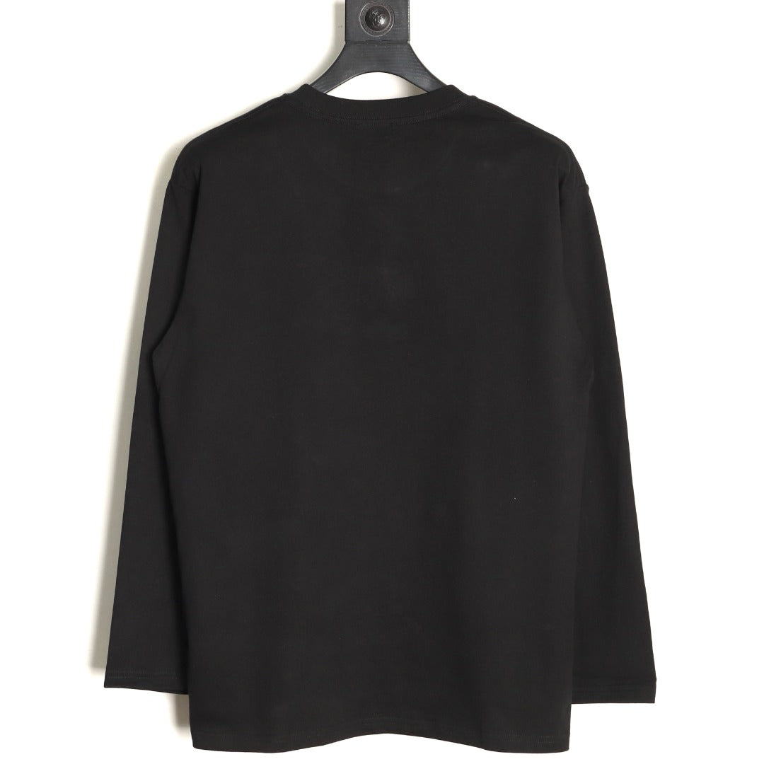 Burberry Colorful Equestrian Knight Embroidered Black Long-Sleeve Top