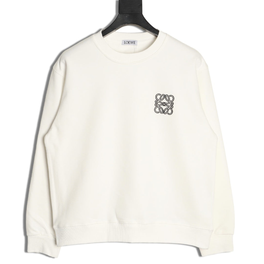 Loewe 25FW Small Anagram Logo White Crewneck Sweatshirt