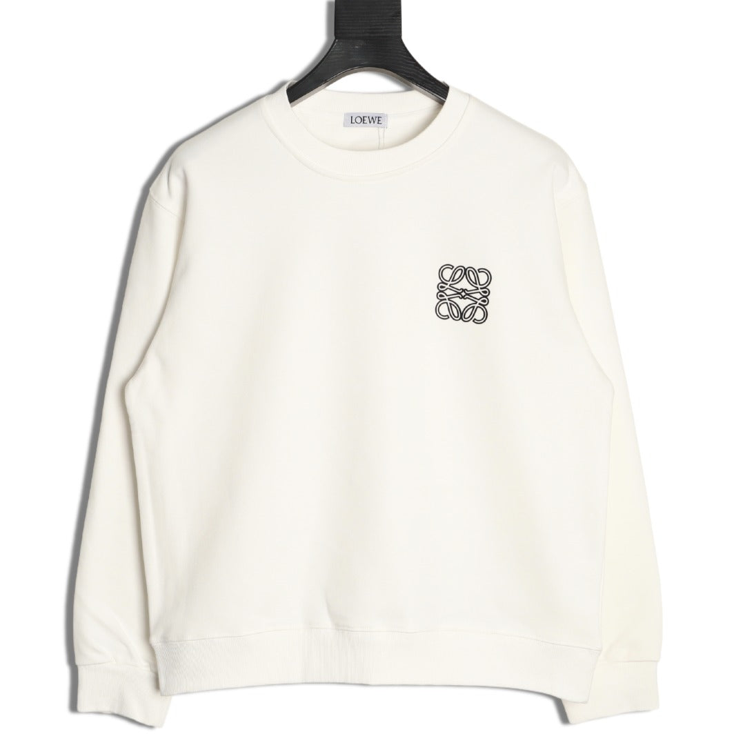 Loewe 25FW Small Anagram Logo White Crewneck Sweatshirt