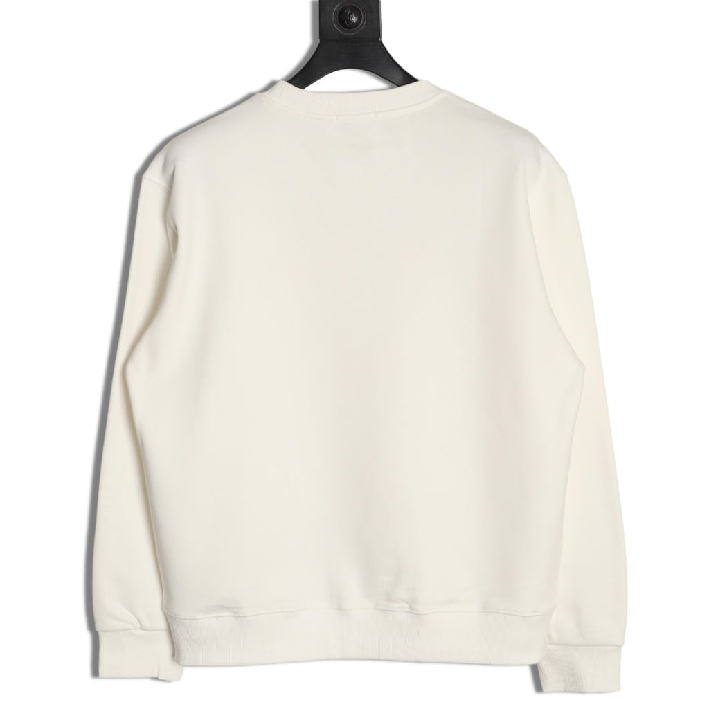 Loewe 25FW Small Anagram Logo White Crewneck Sweatshirt