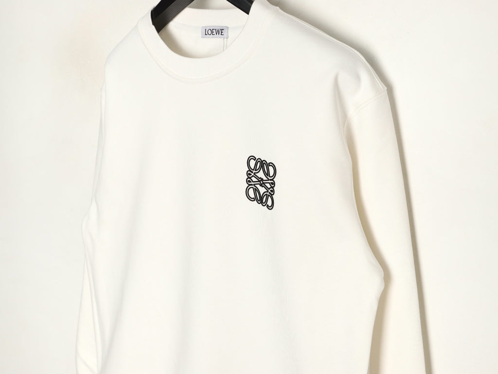 Loewe 25FW Small Anagram Logo White Crewneck Sweatshirt