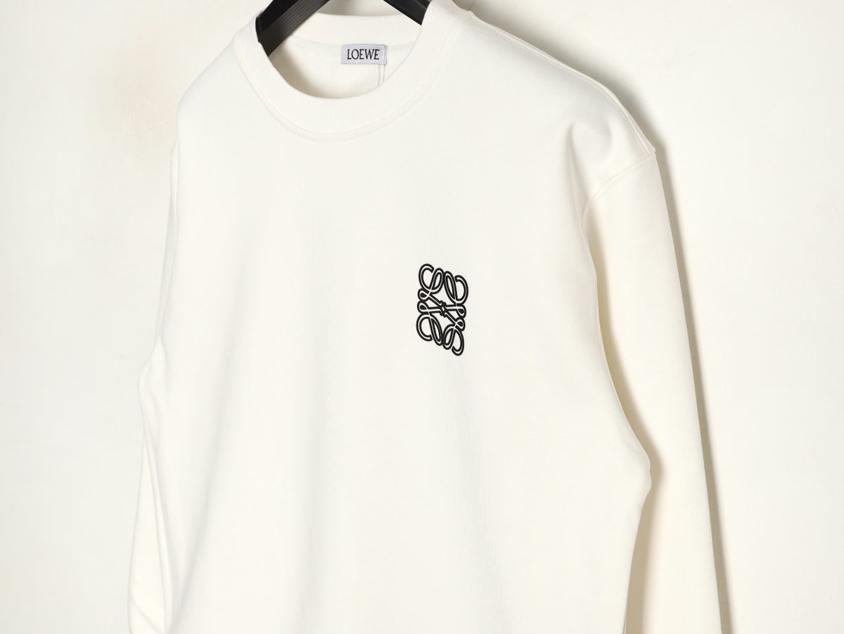 Loewe 25FW Small Anagram Logo White Crewneck Sweatshirt