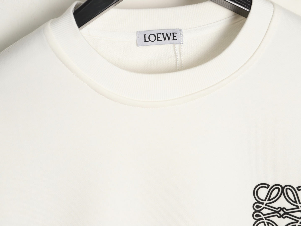 Loewe 25FW Small Anagram Logo White Crewneck Sweatshirt