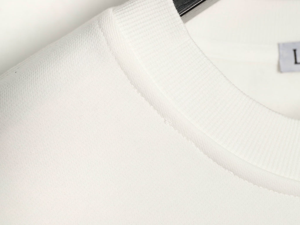 Loewe 25FW Small Anagram Logo White Crewneck Sweatshirt