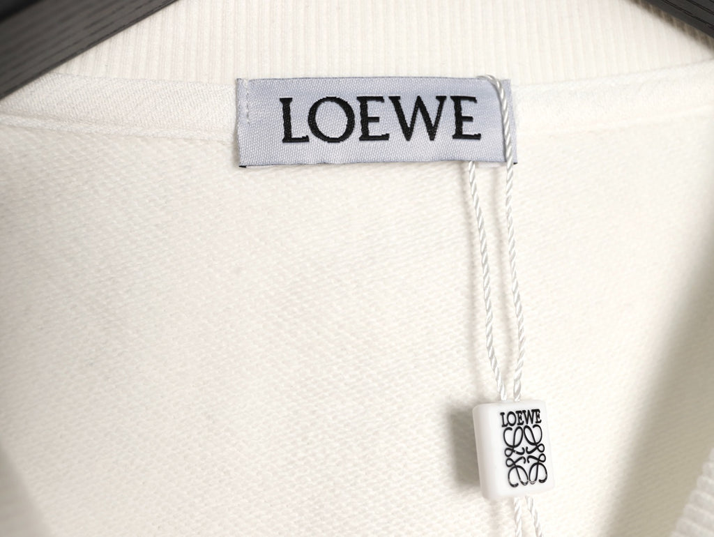 Loewe 25FW Small Anagram Logo White Crewneck Sweatshirt