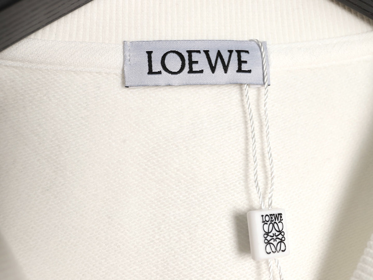 Loewe 25FW Small Anagram Logo White Crewneck Sweatshirt