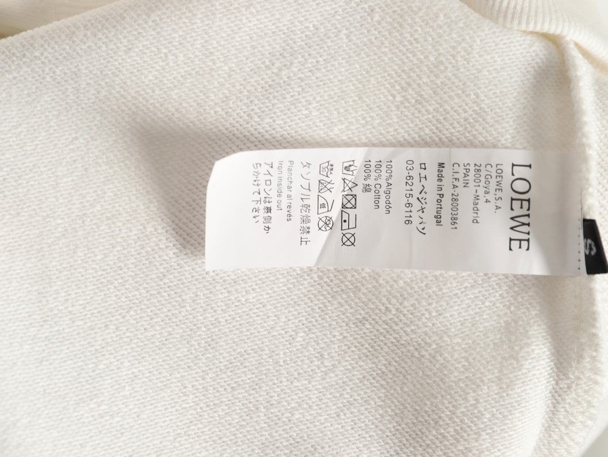 Loewe 25FW Small Anagram Logo White Crewneck Sweatshirt