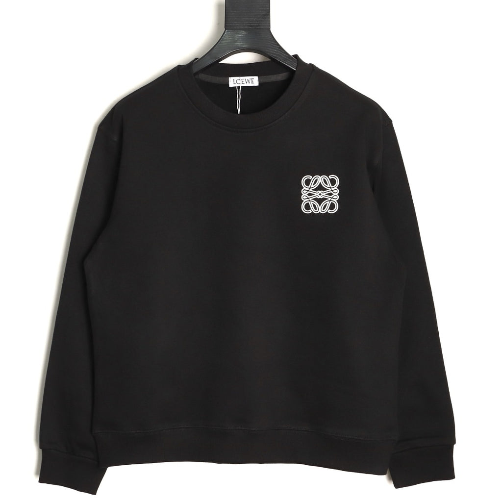Loewe 25FW Small Anagram Logo Black Crewneck Sweatshirt