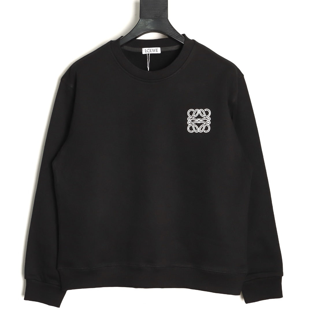 Loewe 25FW Small Anagram Logo Black Crewneck Sweatshirt