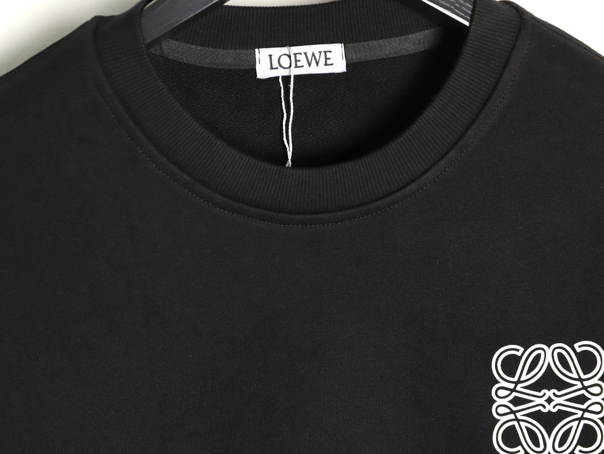 Loewe 25FW Small Anagram Logo Black Crewneck Sweatshirt