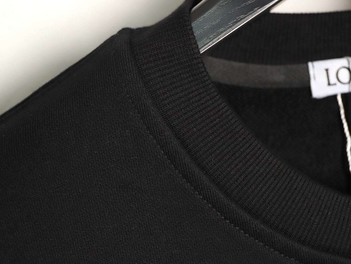 Loewe 25FW Small Anagram Logo Black Crewneck Sweatshirt