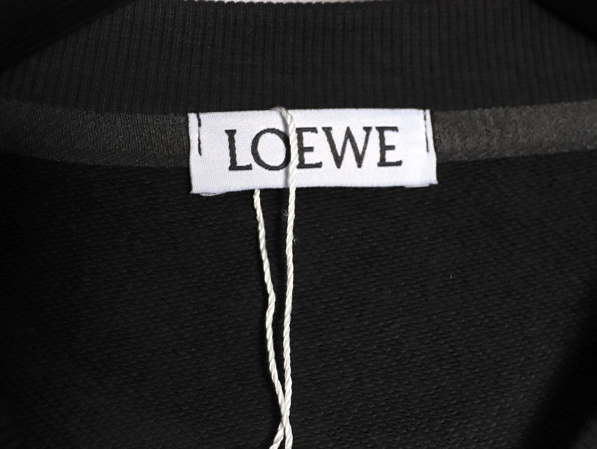 Loewe 25FW Small Anagram Logo Black Crewneck Sweatshirt