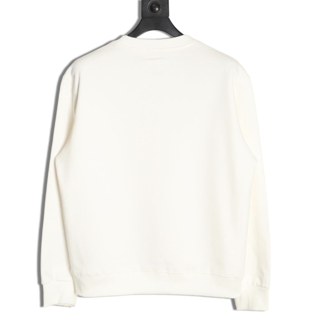 Chanel 25FW Small Silicone-Logo White Crewneck Sweatshirt