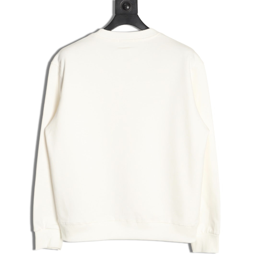 Chanel 25FW Small Silicone-Logo White Crewneck Sweatshirt
