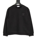 Chanel 25FW Tonal Silicone-Logo Black Crewneck Sweatshirt