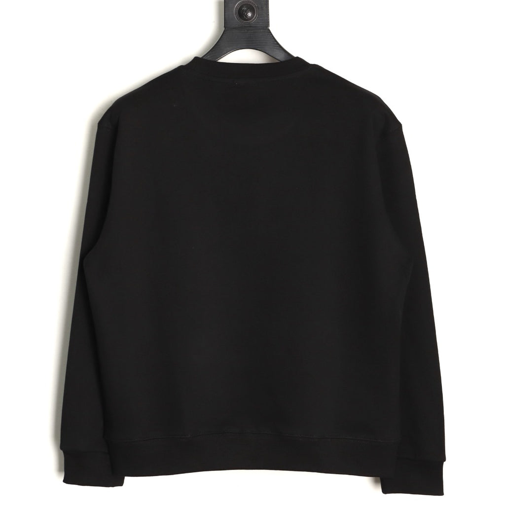 Chanel 25FW Tonal Silicone-Logo Black Crewneck Sweatshirt