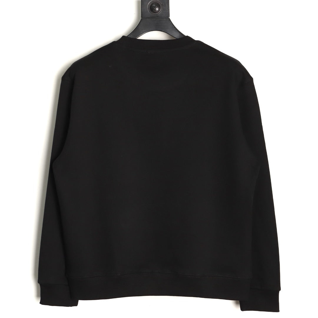 Chanel 25FW Tonal Silicone-Logo Black Crewneck Sweatshirt
