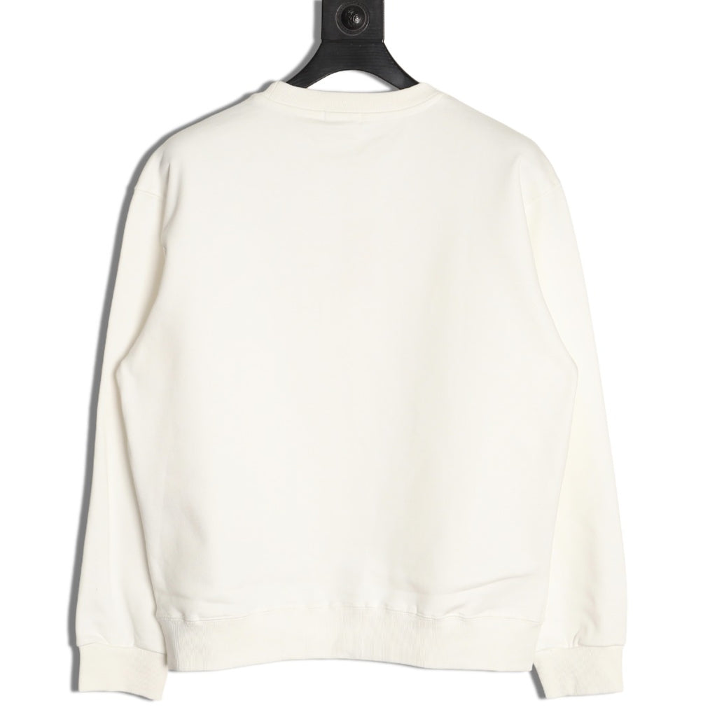 Miu Miu 25FW Pink Foam-Letter Logo White Crewneck Sweatshirt