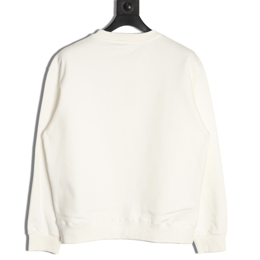 Miu Miu 25FW Pink Foam-Letter Logo White Crewneck Sweatshirt