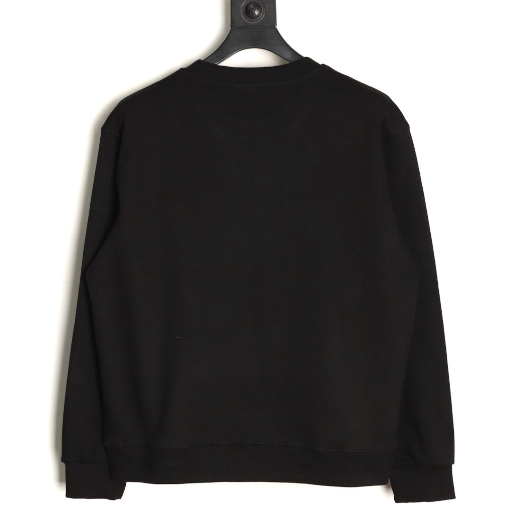 Miu Miu 25FW Pink Foam-Letter Logo Black Crewneck Sweatshirt
