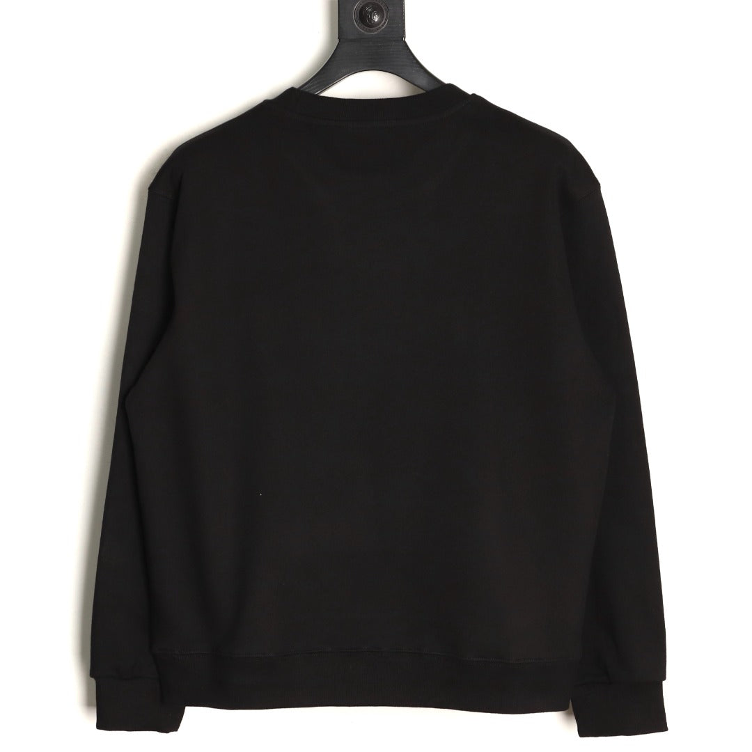 Miu Miu 25FW Pink Foam-Letter Logo Black Crewneck Sweatshirt