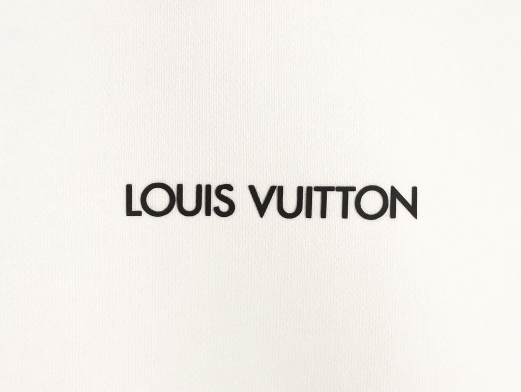 Louis Vuitton 25FW White Dual-Portrait Back Graphic Crewneck Sweatshirt