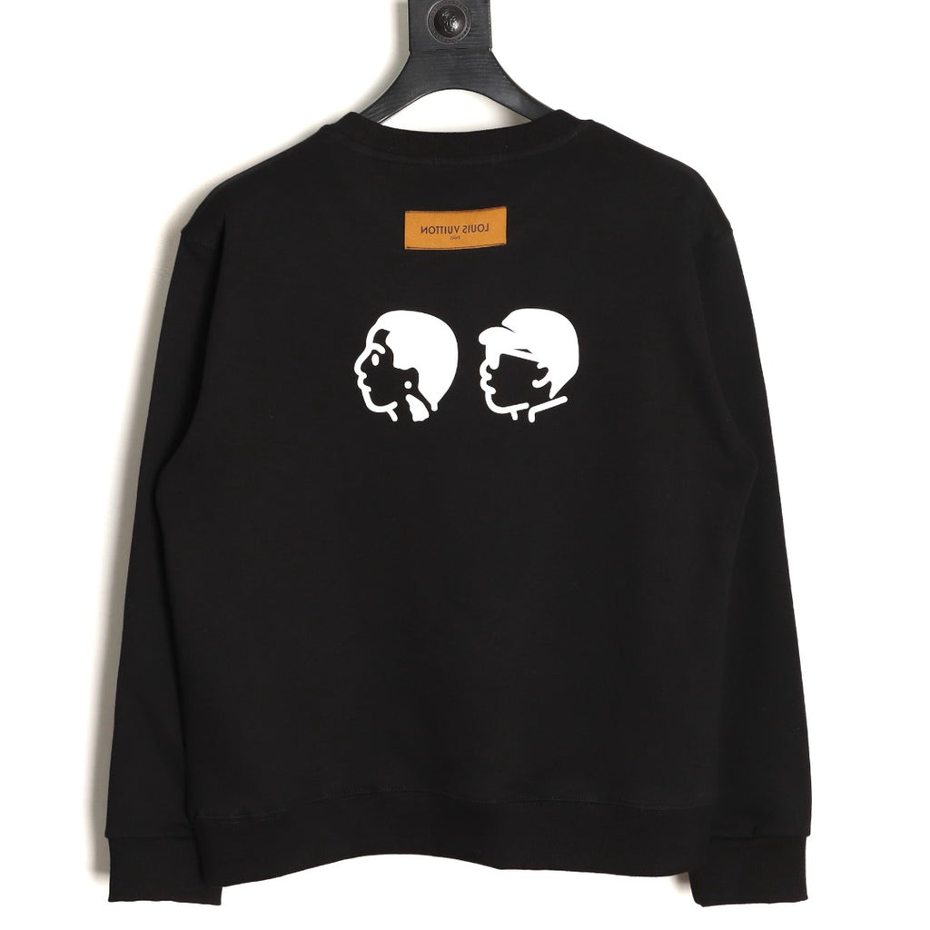 Louis Vuitton 25FW Black Dual-Portrait Back Graphic Crewneck Sweatshirt