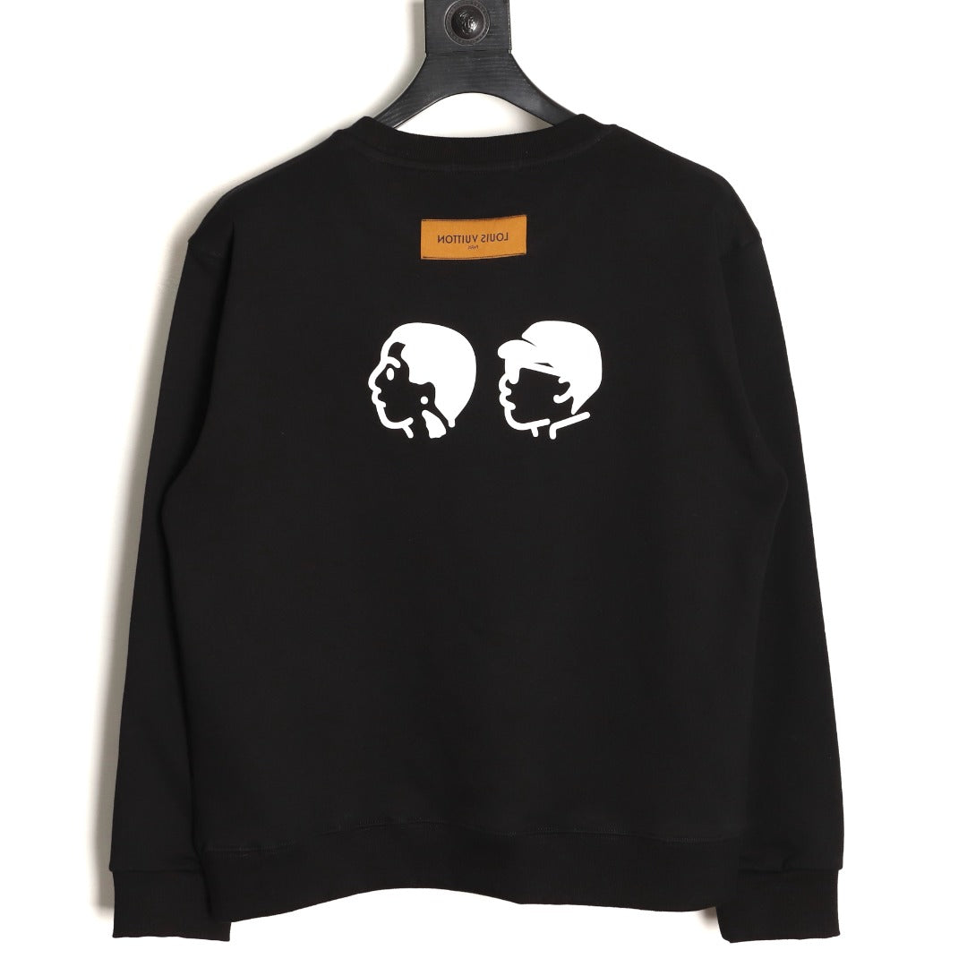 Louis Vuitton 25FW Black Dual-Portrait Back Graphic Crewneck Sweatshirt