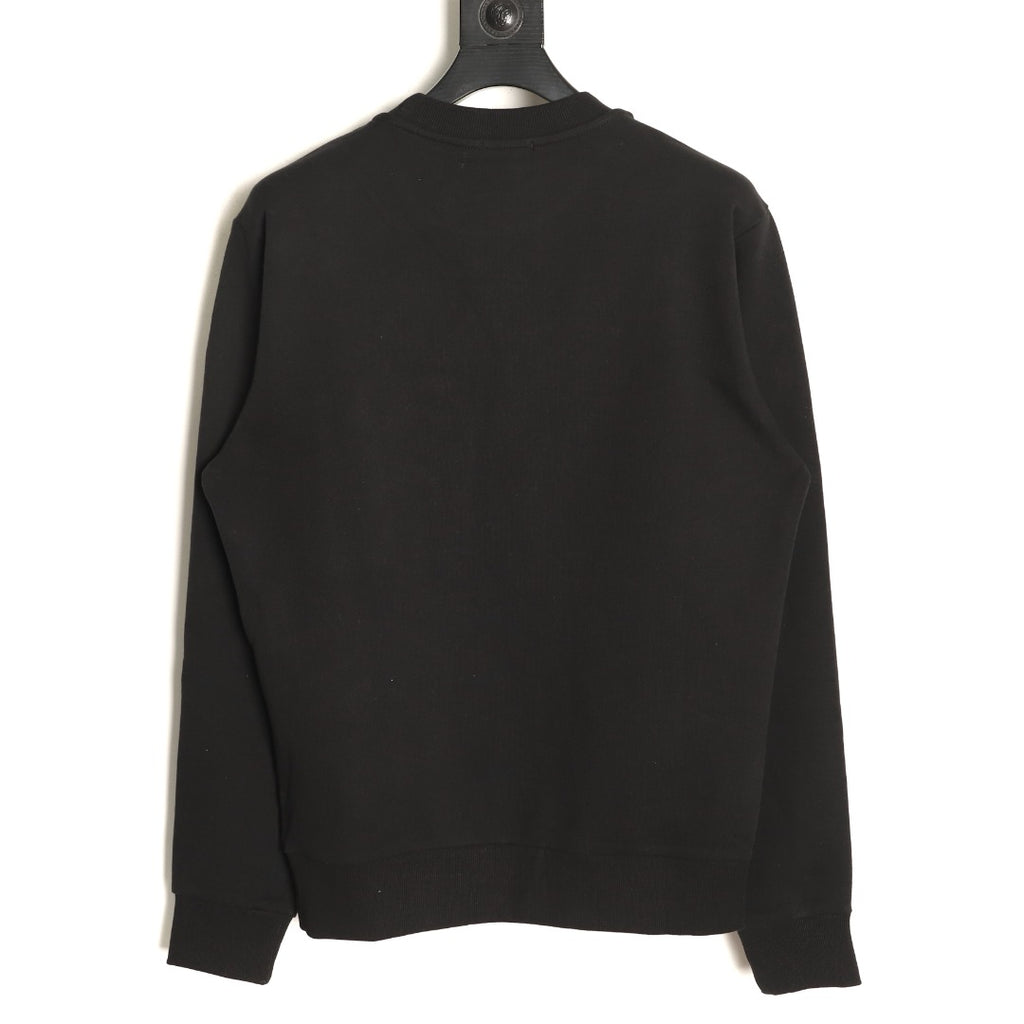 Moncler Black Embossed-Pocket Crewneck Sweatshirt