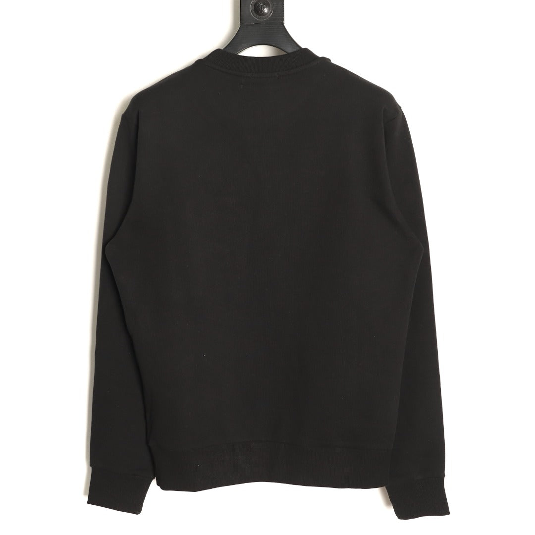 Moncler Black Embossed-Pocket Crewneck Sweatshirt
