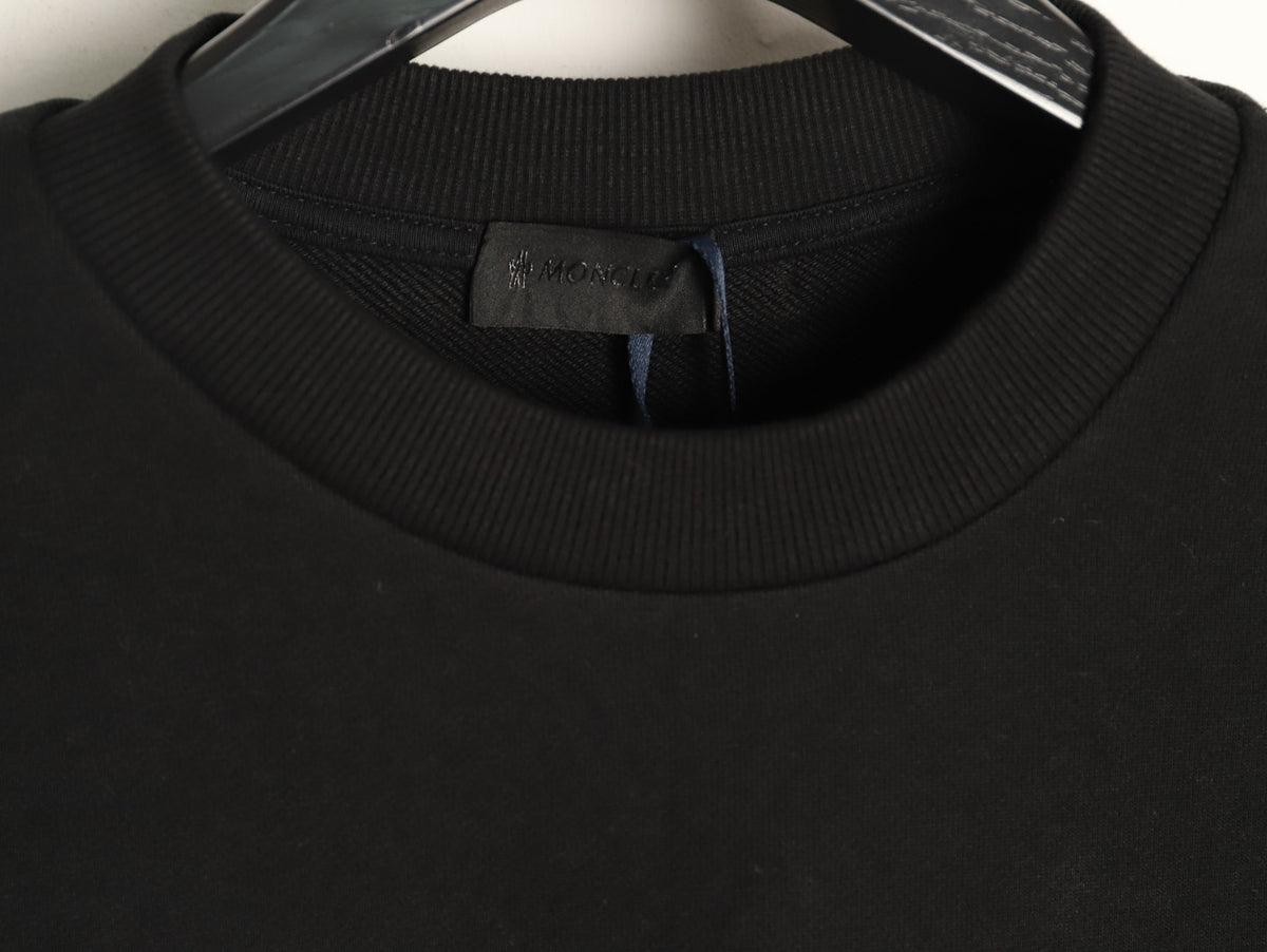 Moncler Black Embossed-Pocket Crewneck Sweatshirt