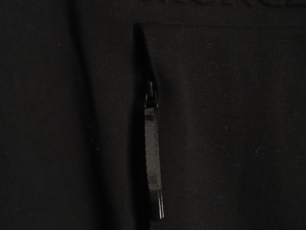 Moncler Black Embossed-Pocket Crewneck Sweatshirt