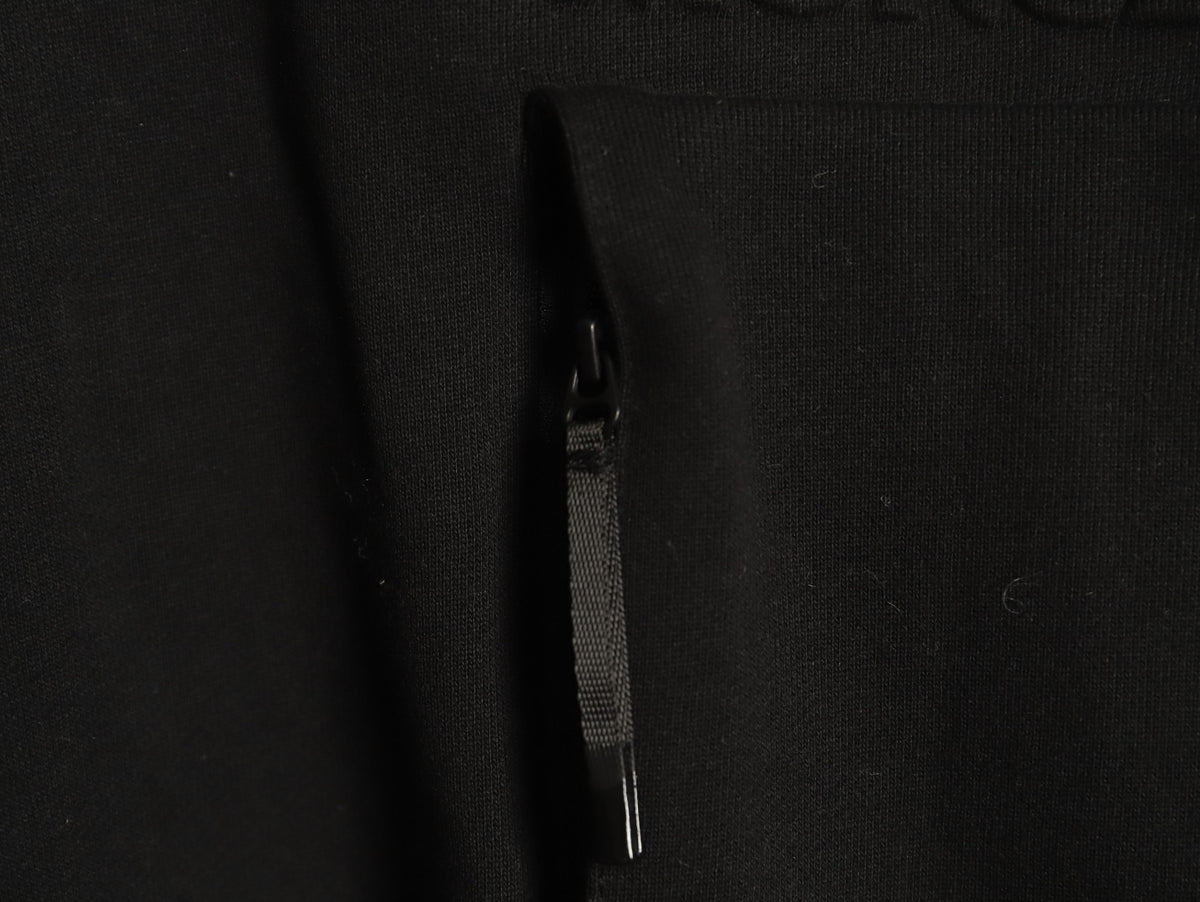 Moncler Black Embossed-Pocket Crewneck Sweatshirt