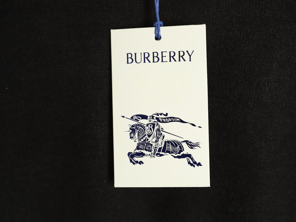 Burberry Black Striped-Cuff Crewneck Sweater