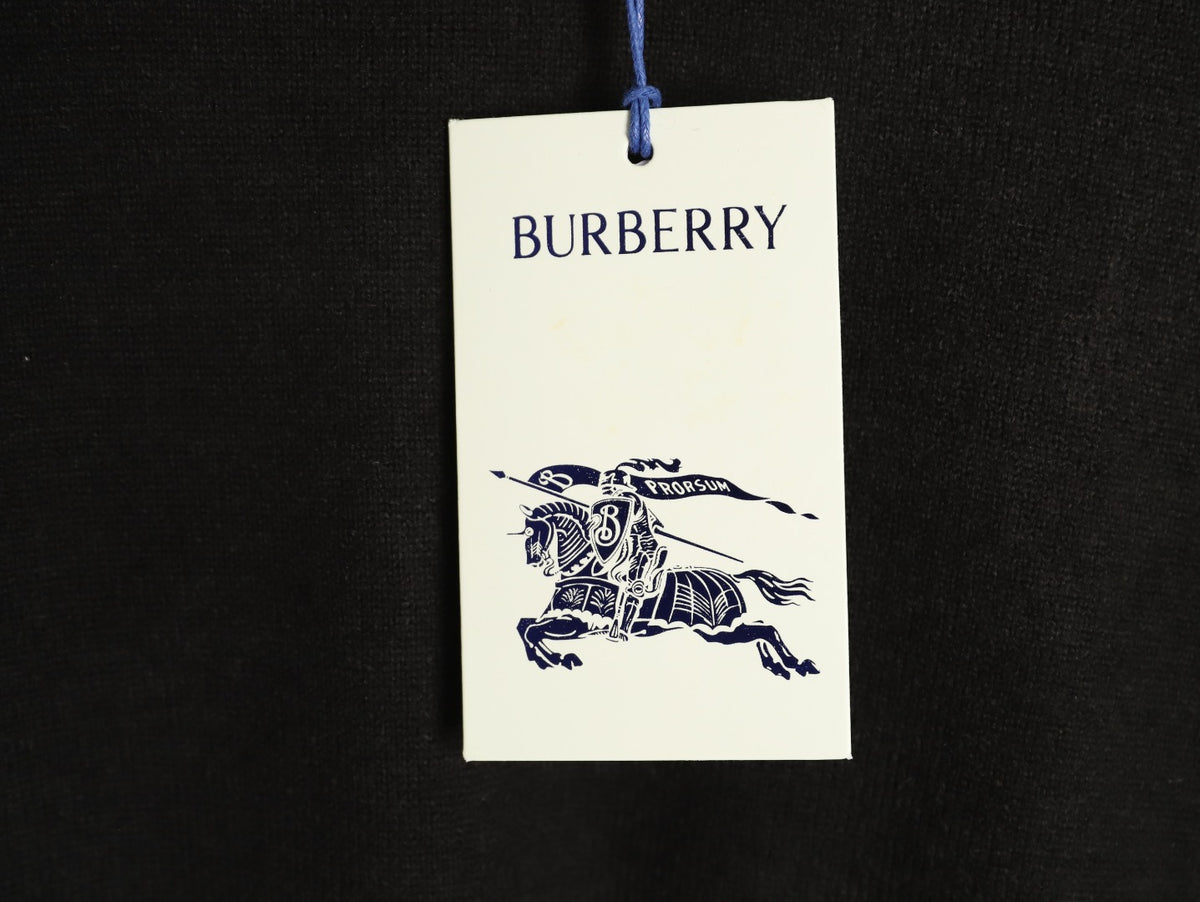 Burberry Black Striped-Cuff Crewneck Sweater