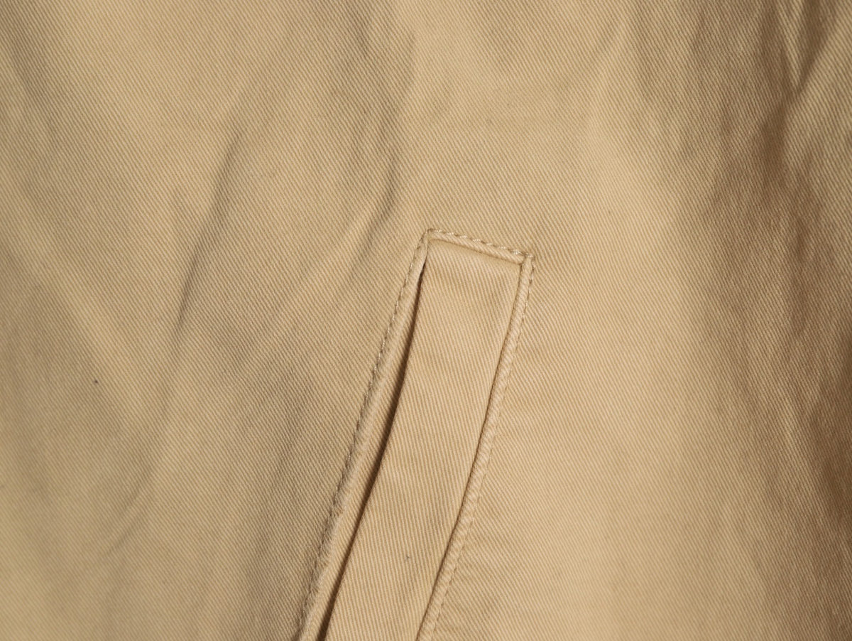 Prada Beige Small-Embroidery Contrast-Collar Zip Jacket
