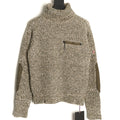 Moncler Marled High-Neck Sweater with Contrast Sleeve Panels