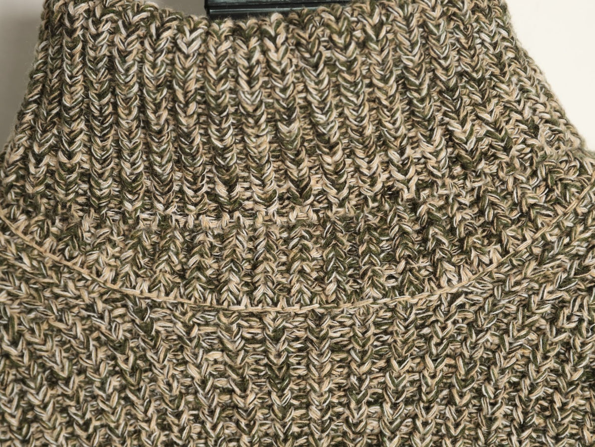 Moncler Marled High-Neck Sweater with Contrast Sleeve Panels