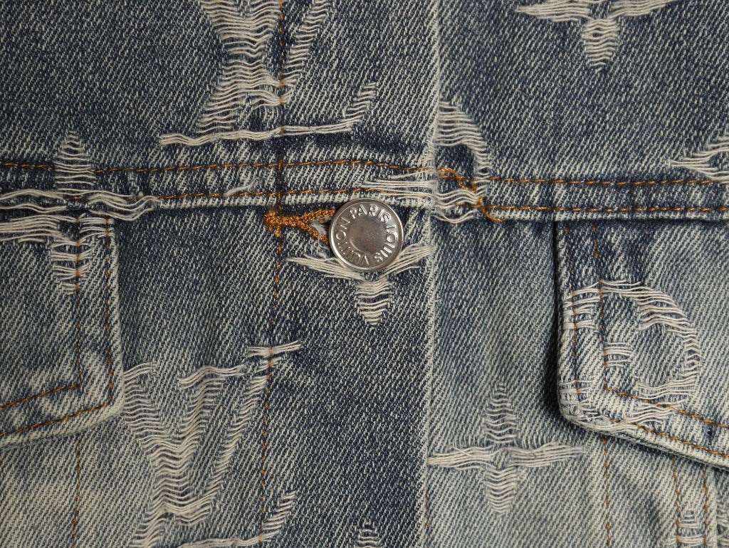 Louis Vuitton Gray Washed All-Over Monogram Jacquard Denim Jacket