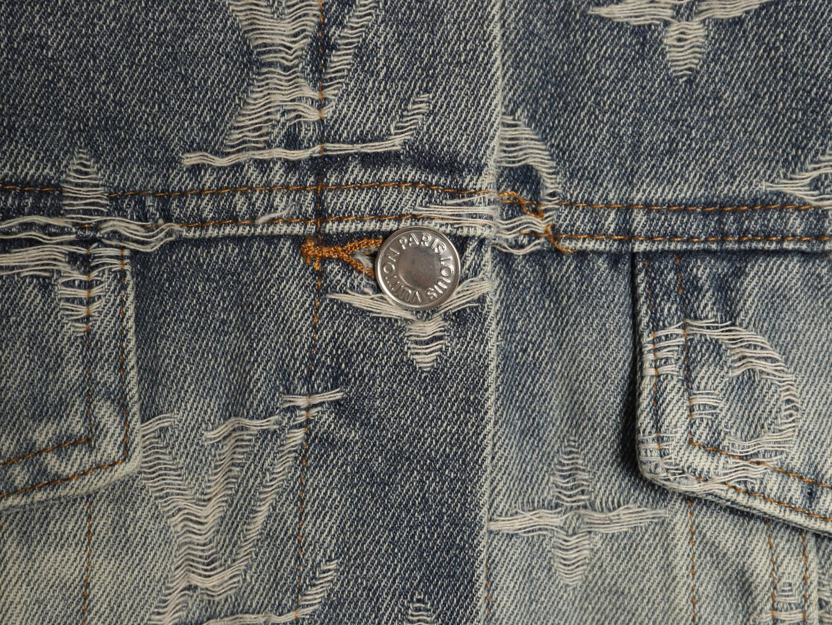 Louis Vuitton Gray Washed All-Over Monogram Jacquard Denim Jacket