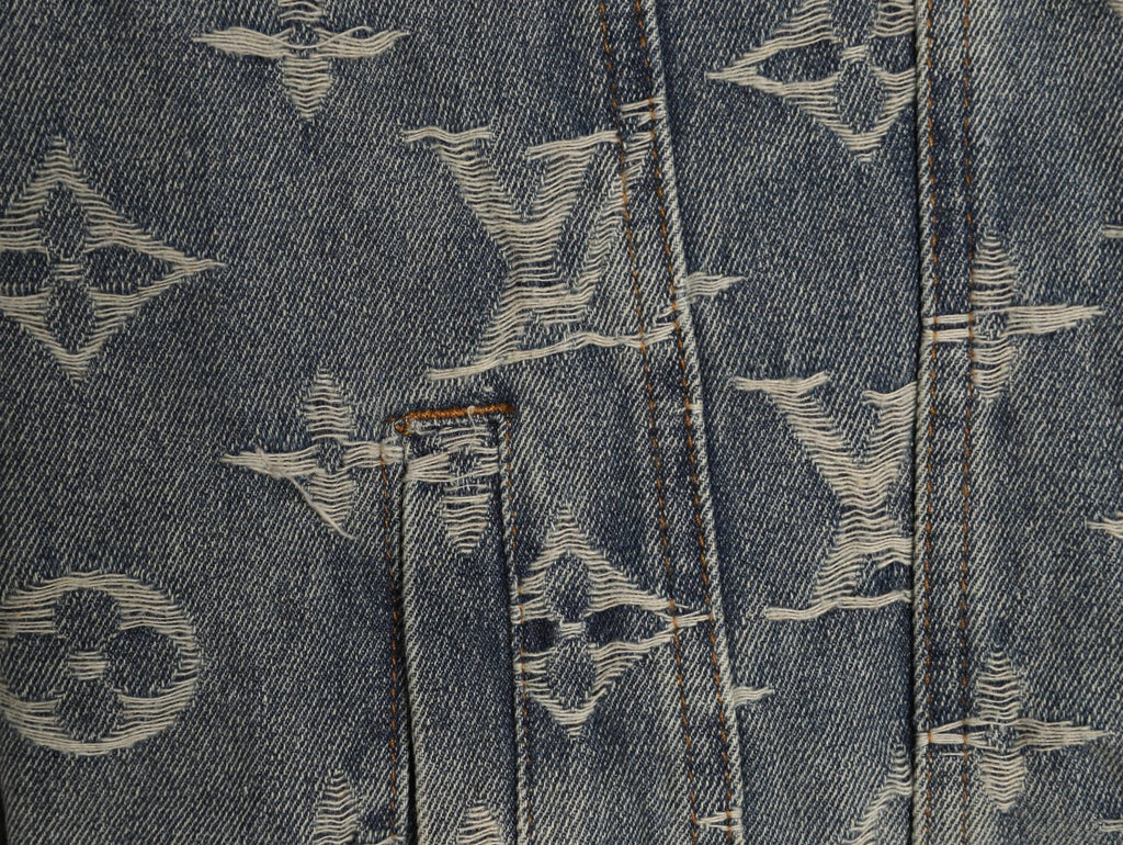 Louis Vuitton Gray Washed All-Over Monogram Jacquard Denim Jacket