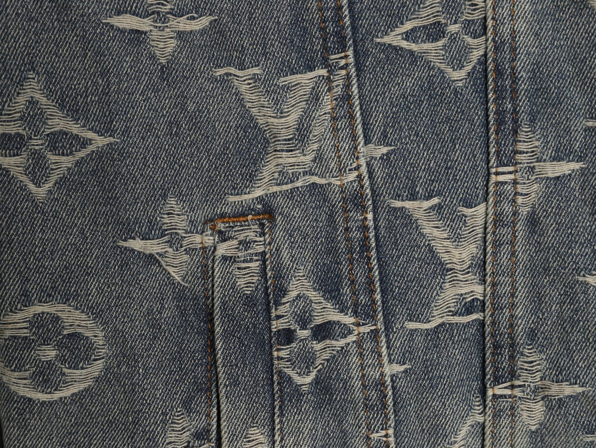 Louis Vuitton Gray Washed All-Over Monogram Jacquard Denim Jacket