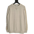 Dior 22FW Beige Jacquard-Tape Sleeve Crewneck Sweater